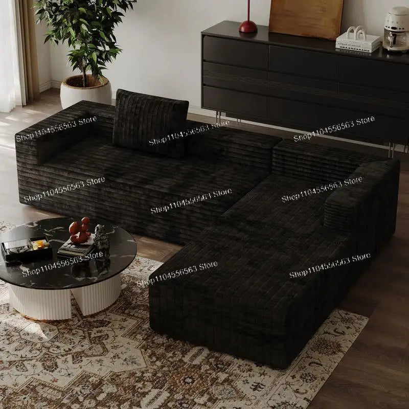 Vacuum Compression Sofa Module Full Sponge High Density 50D Rebound Sponge Small Apartment Corduroy Sofa Bed