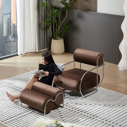 Living room balcony lazy leisure recliner antique cafe single sofa  FT