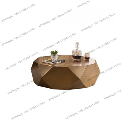 D36Light luxury modern simple living room home new designer special-shaped stainless steel creative coffee table