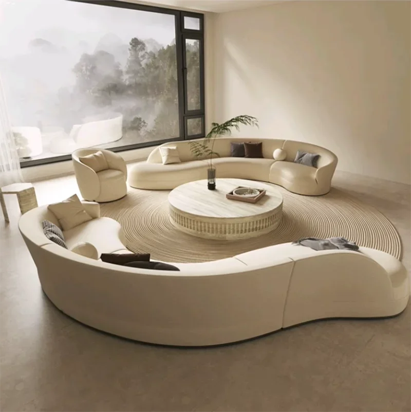 Y48 Nordic living room curved designer sofa hotel lobby multi-person combination sofa