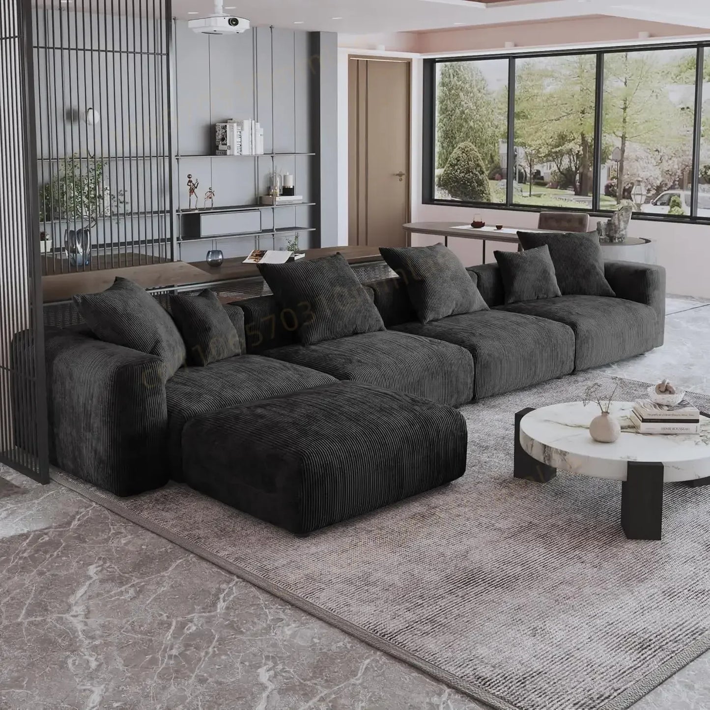 DIGGERA 181" Oversized Compressed Sofa Boneless Couch Modular Sofas for Living Room Huge 4-Seats Sectional Couches with Chaise