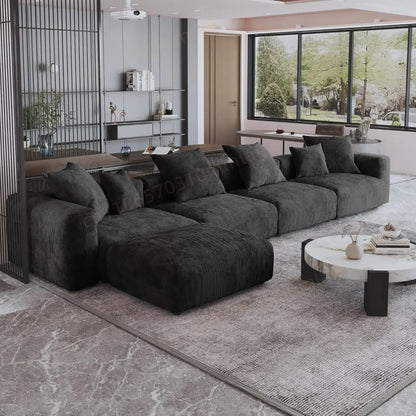 DIGGERA 181" Oversized Compressed Sofa Boneless Couch Modular Sofas for Living Room Huge 4-Seats Sectional Couches with Chaise