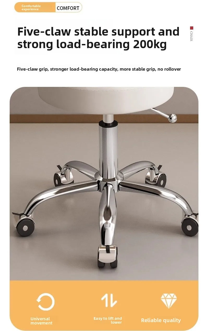 Big work stool hair cutting chair rotating lifting round stool pulley hair salon special beauty stool