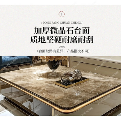 Light luxury large coffee table microcrystalline stone modern living room marble coffee table