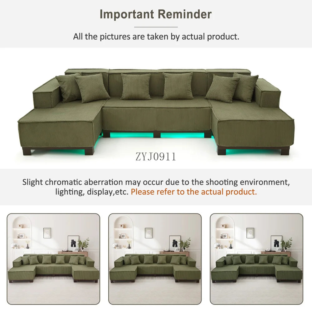 Modern U-Shaped Sectional Sofa 130