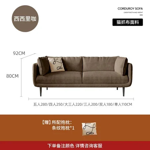 Latex Vintage Cat Scratch Cloth Fabric Sofa Small Apartment Living Room Removable and Washable Complete Set