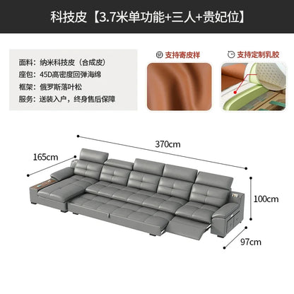 functional sofa, electric adjustable modern living room, storage princess, smart head, etc., dual-purpose leather sofa bed