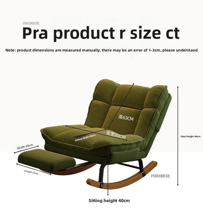 Nordic Widen Living Room Sofas for Living Room Adults Can Rocking Single Sofas for Balcony Leisure Corduroy Rocking Lazy Chair
