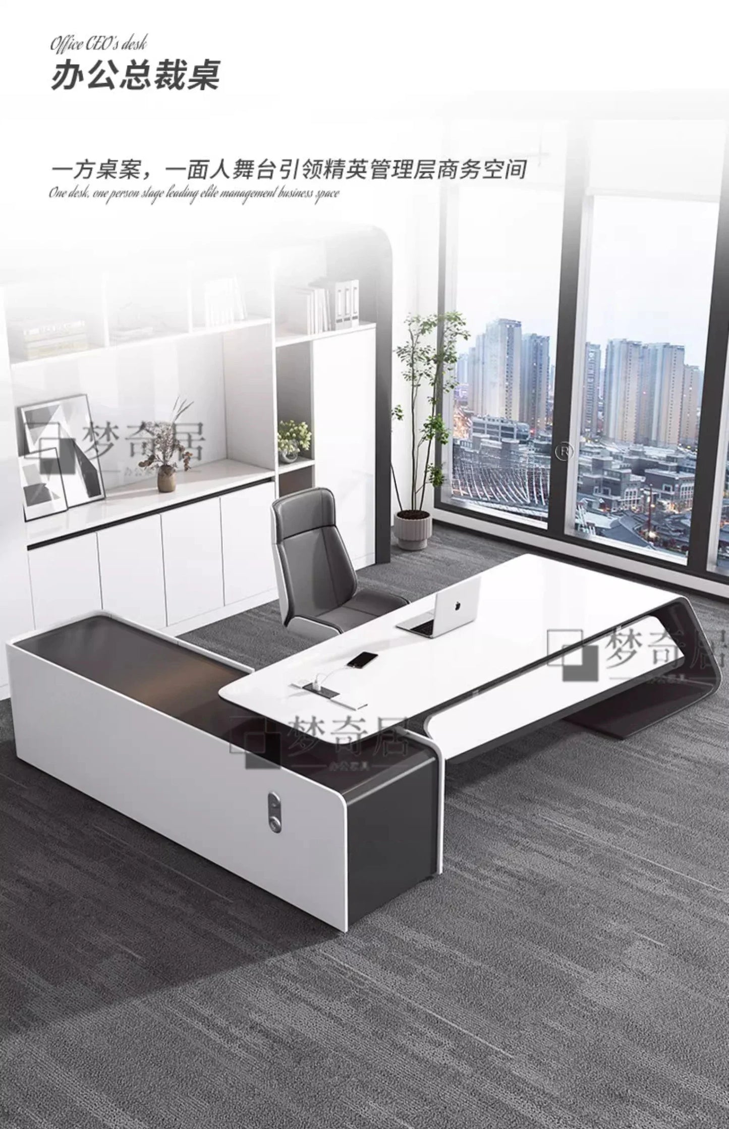 Asthetic Executive Luxury Desk Manager L Shaped Modern Designer Computer Table Organizer Workstation Escritorio Office Furniture