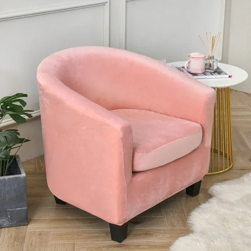 Velvet Arc Seat Sofa Cover Elastic Club Armchairs Covers Living Room Single Seat Tub Couch Slipcovers With Seat Cushion Covers