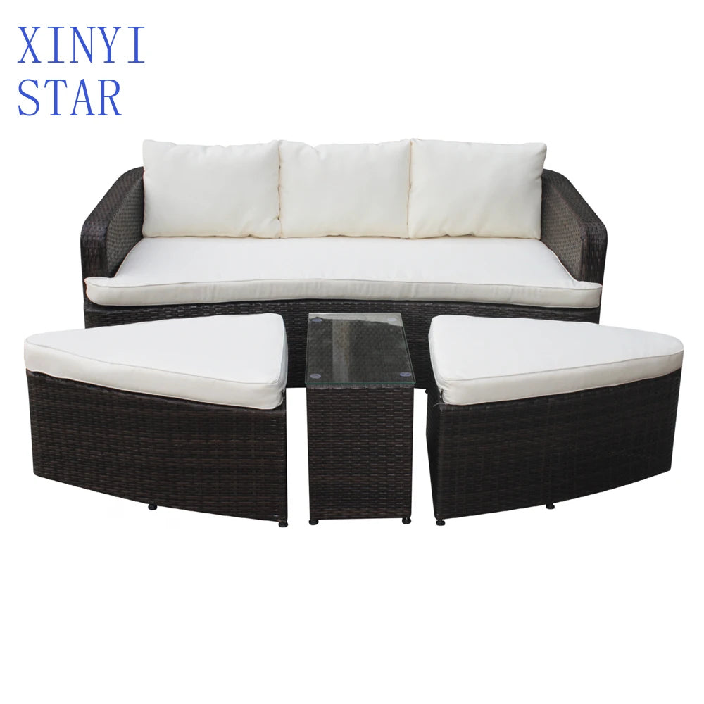 Outdoor rattan furniture high quality round garden sofa terrace balcony leisure