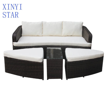 Outdoor rattan furniture high quality round garden sofa terrace balcony leisure