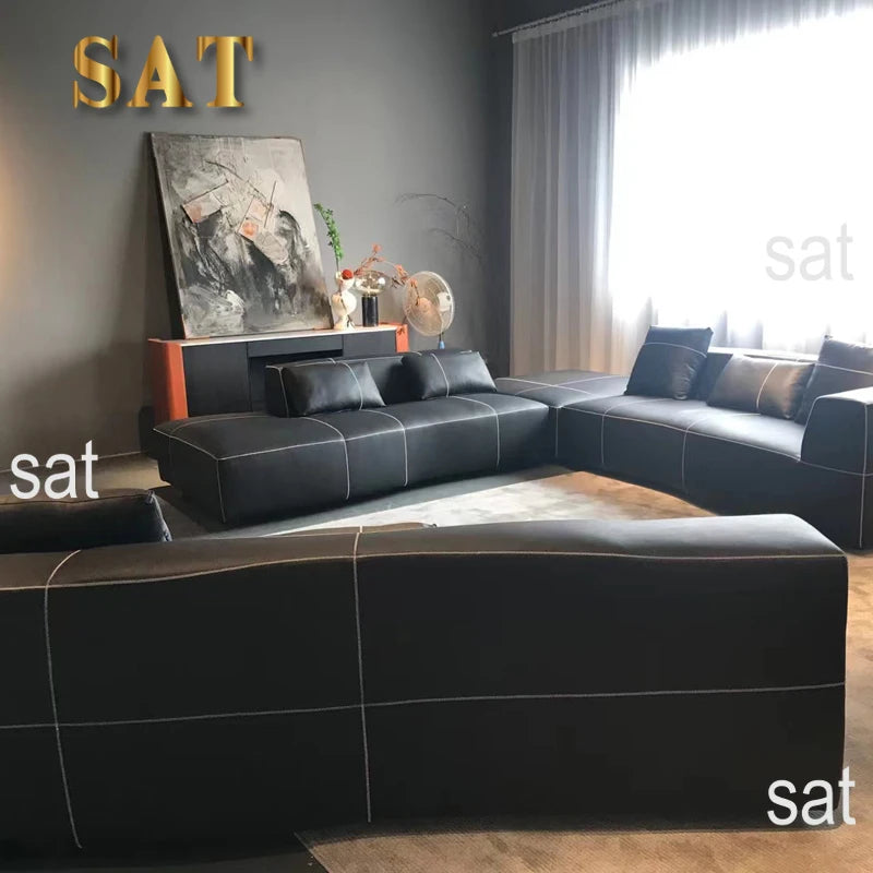 Hot sales New Modern Italian Fabric  L shape sofa living room Modular Corner Sofa Set