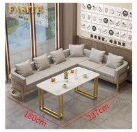 Linlamim Fabric Sofa Set Furniture Living Room Sofa Set with Desk and Stools / Big U Shape Cloth Couch Sofas for Home Furniture