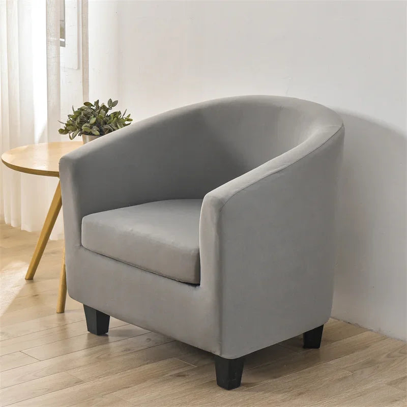 Solid Color Elastic Club Tub Chair Cover Spandex Single Sofa Slipcover with Seat Cover Armchair Protector Living Room Bar Hotel