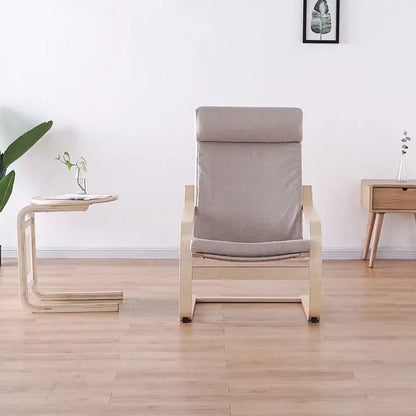 Nordic Lounge Chair - Solid Wood Armrest Recliner for Balcony & Nursery
