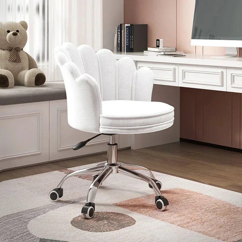 Nordic Fabric Petal Office Chairs For Student Study Desk Chair Creative Lift Backrest Computer Chair Home Bedroom Gaming Chairs