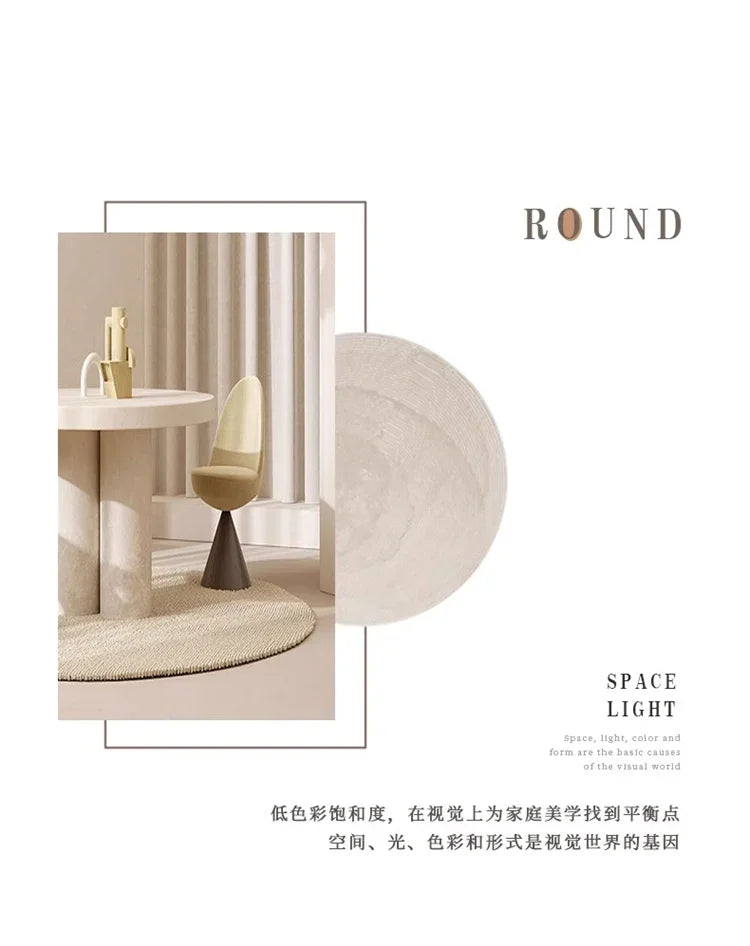 F132  Round living room minimalist sofa coffee table blanket premium light luxury cloakroom floor mat bedroom carpet