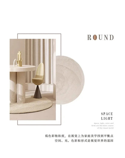 F132  Round living room minimalist sofa coffee table blanket premium light luxury cloakroom floor mat bedroom carpet