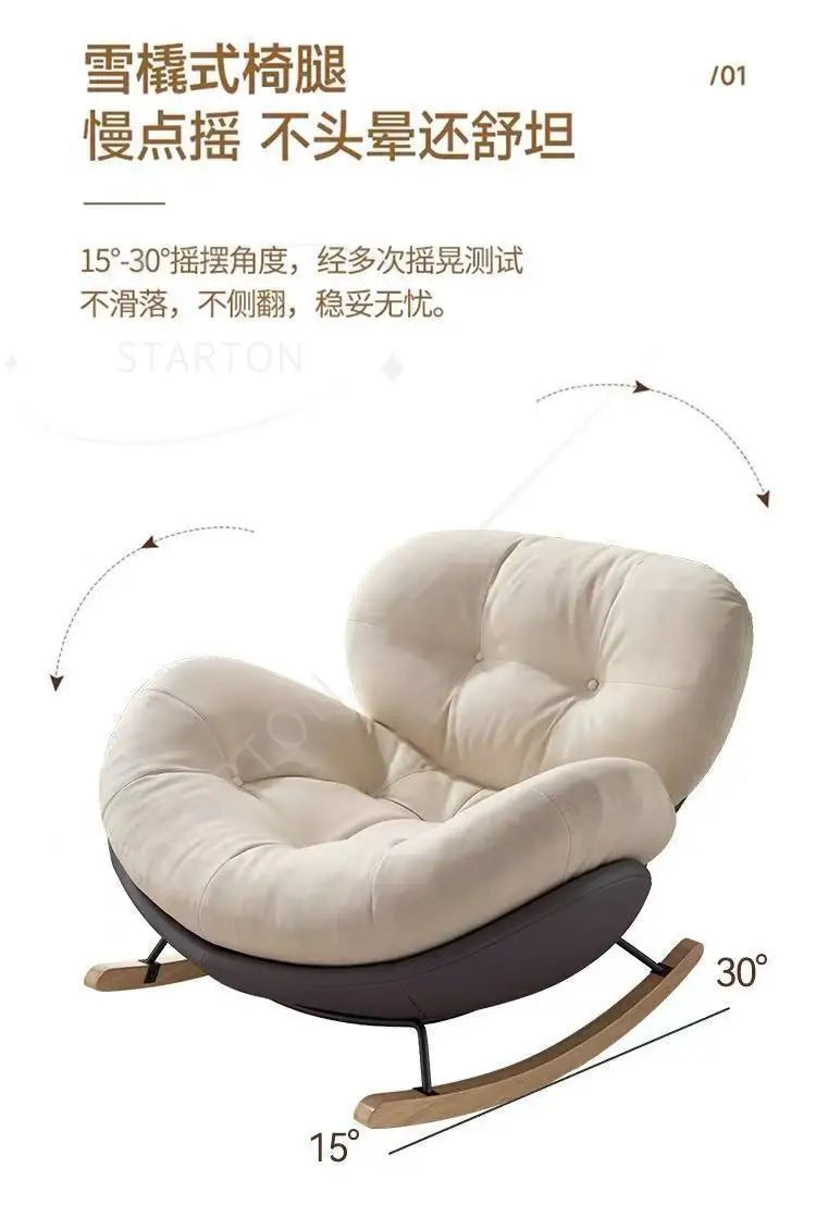 Lazy Snail Sofa Single Rocking Chair Super Soft Penguin Rocking Chair Balcony Living Room Leisure Lounge Chair Household Adult