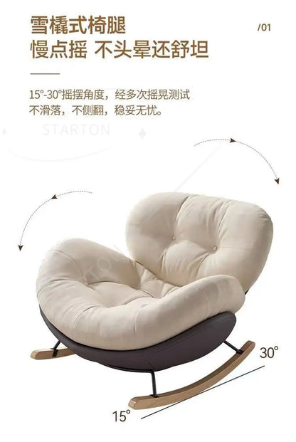 Lazy Snail Sofa Single Rocking Chair Super Soft Penguin Rocking Chair Balcony Living Room Leisure Lounge Chair Household Adult
