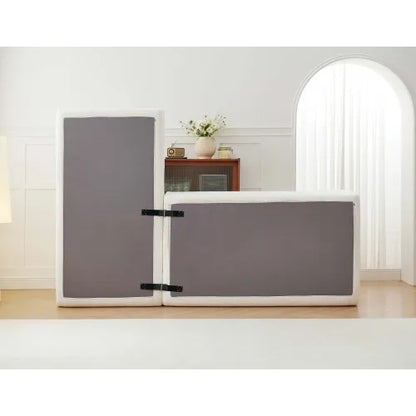 White cloud shaped sofa with L-shaped lounge chair, modern modular sofa with deep seat, suitable for living room, bedroom