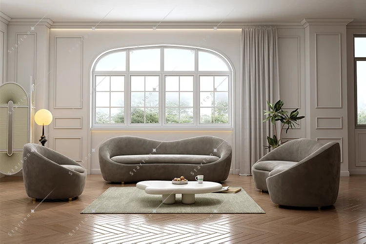 L Shape Fabric Recliner Sofa Set Modular Blue Velvet Sofa Italian Fabric Sofa for Home Luxury