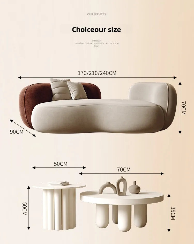 Italian minimalist curved special-shaped sofa studio designer women's clothing store