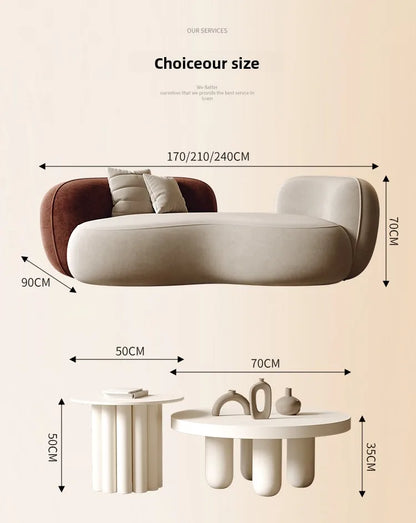 Italian minimalist curved special-shaped sofa studio designer women's clothing store