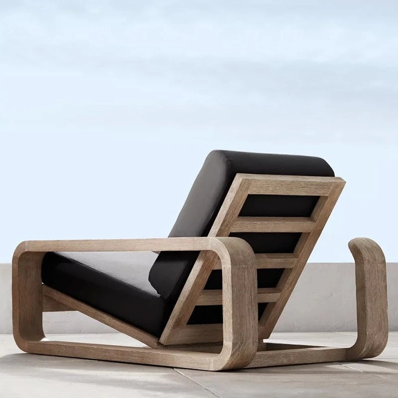 Outdoor teak sofa coffee table industrial style hotel villa balcony courtyard open-air outdoor rain protection leisure furniture