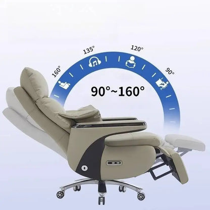 Swivel Beige Office Chair Reclining Adjustable Designer Relaxing Office Chairs Comfortable Wheels Gaming Stuhl Home Furniture