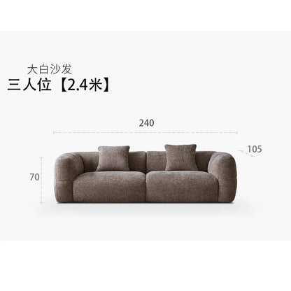 Large Retro Lounge Lazy Sofa Modern Chenille Apartment Living Room Cream Tofu Blocks Style Fabric Armchairs Home Furniture