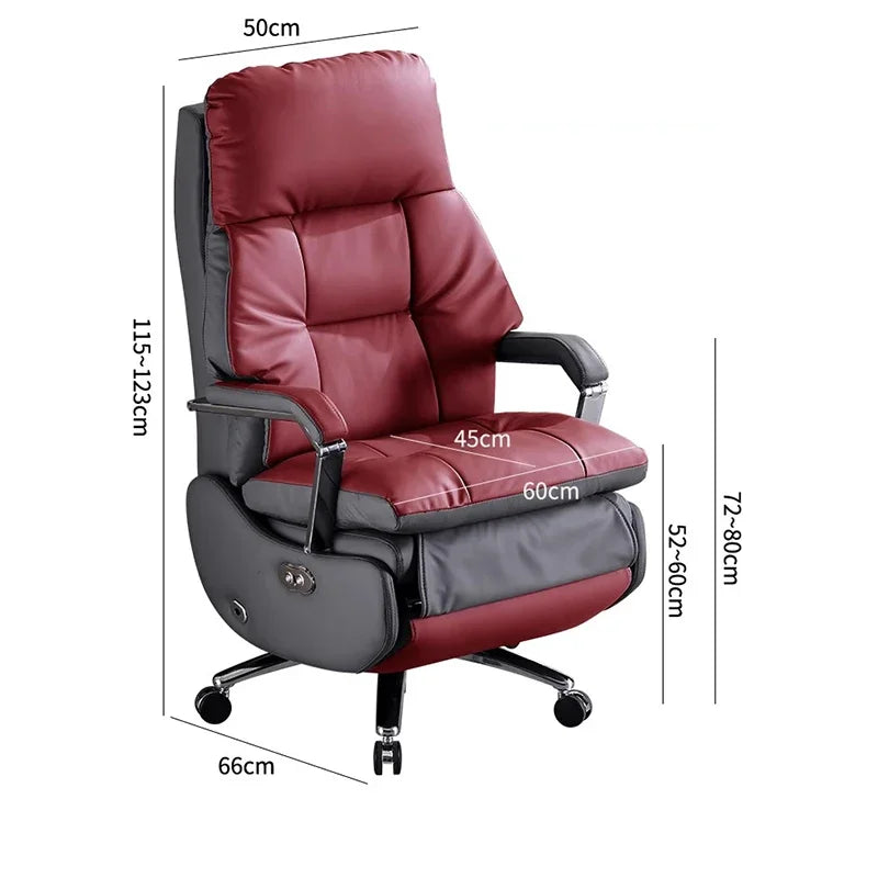 Leather Boss Chair Electric Business Office Ventilated Massage Chair Sedentary Computer Sillas De Oficina Office Furniture