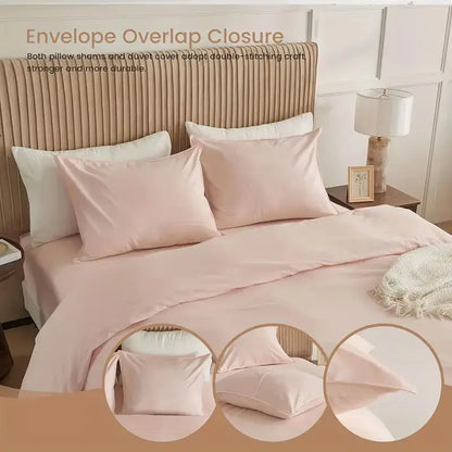 Serta Simply Clean Pleated Duvet Cover King Size, 3-Piece Set with 2 Pillow Shams, Wrinkle-Resistant, Easy Care, Hotel Luxury Be