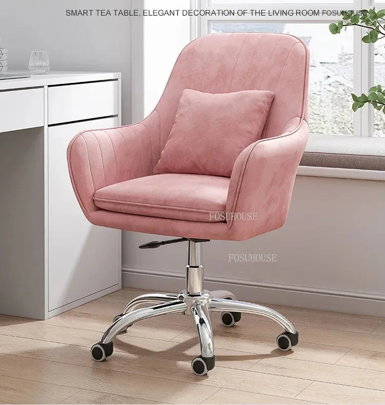 Ergonomic Nordic Office Chair Modern Design with Armrest Soft Cushion Lift Swivel Backrest Computer Chair for Home Conference