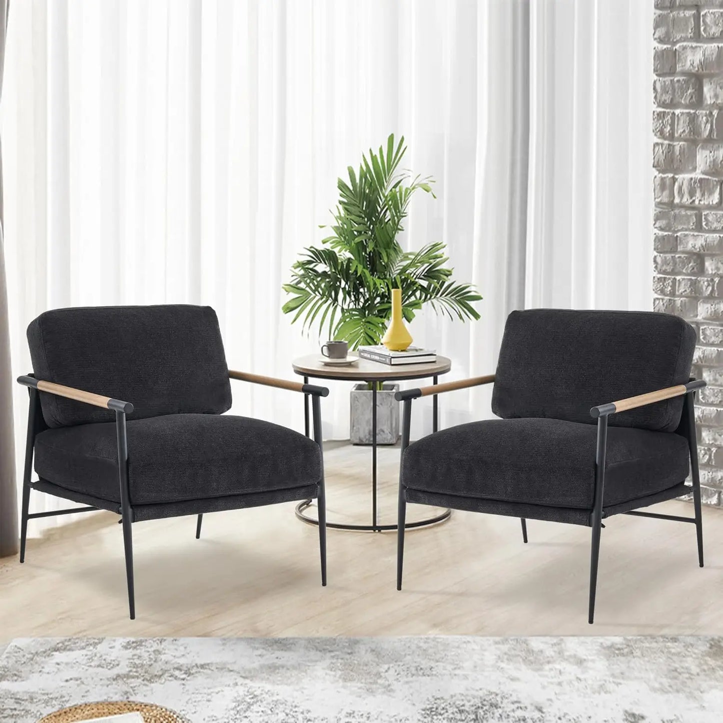 Accent Armchair Lounge Chair Chenille For Living Room Mid Century Modern Accent Chair Club Chair For Reading Room Metal Leg