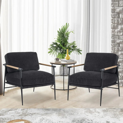 Accent Armchair Lounge Chair Chenille For Living Room Mid Century Modern Accent Chair Club Chair For Reading Room Metal Leg