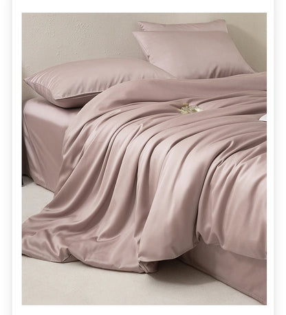 Luxury Bedding Set with Duvet Cover Silk Cotton Duvet Cover Bed Sheet Solid Color bedsheets full set 4 pcs Queen King Size