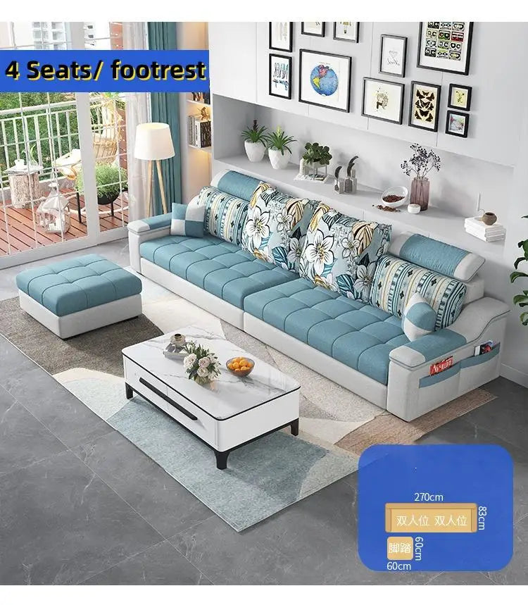 Fabric sofa set simple style combination living room