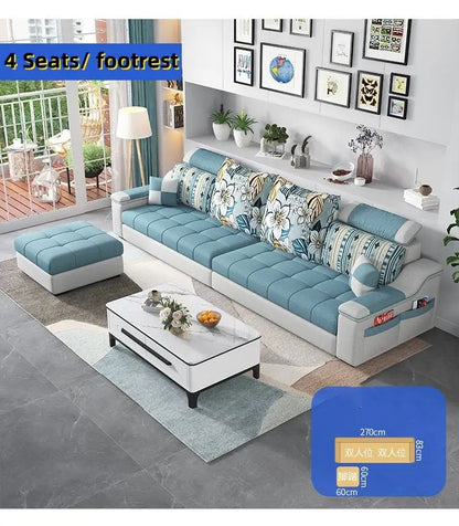 Fabric sofa set simple style combination living room