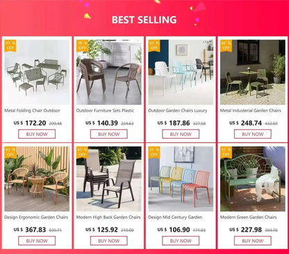 High Modern Back Garden Chairs Nordic Waterproof Comfortable Dining Garden Chairs Back Italian Style Mueble Jardin Furniture