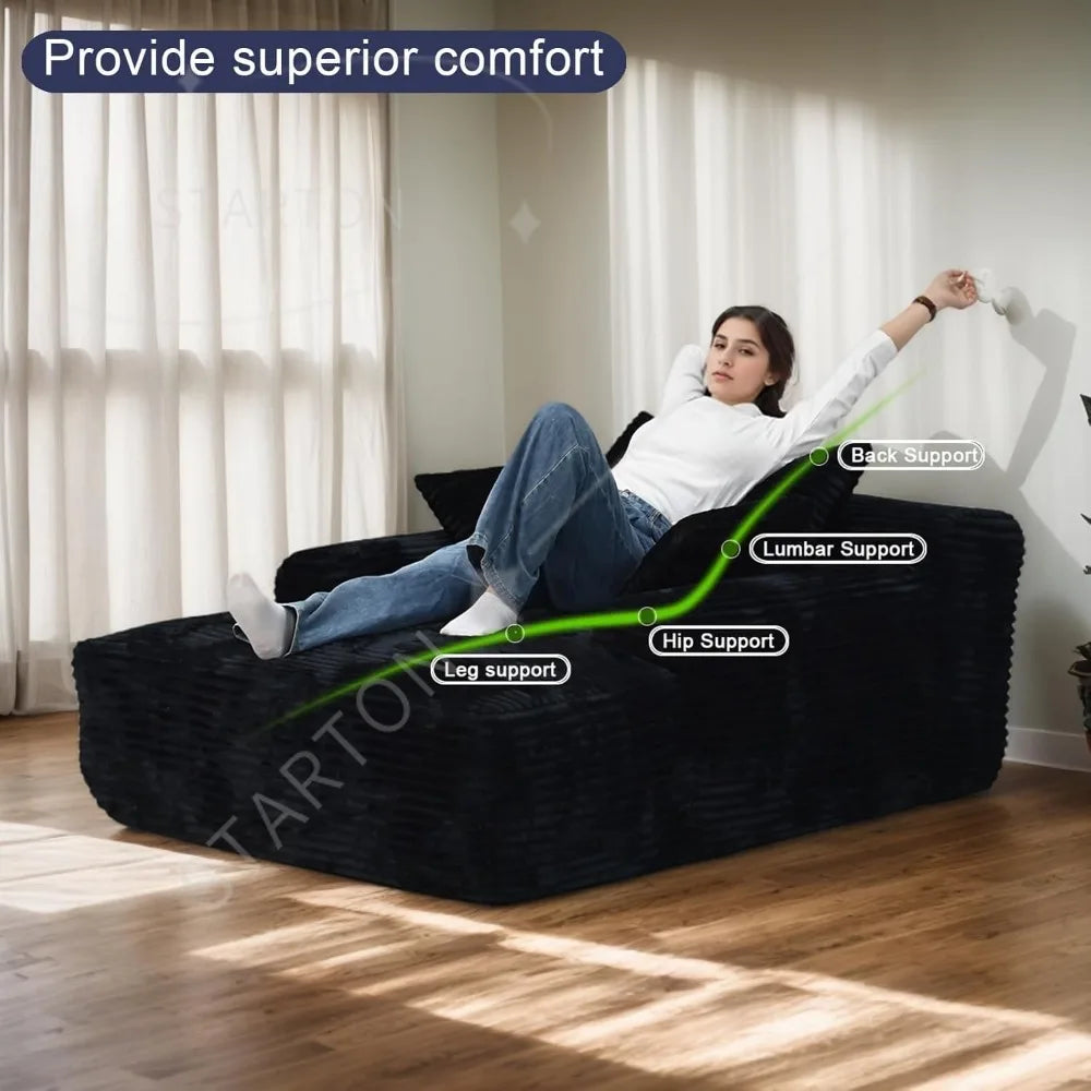 67 Inch Chair, Cloud Comfy Couches Sofa Beds, Chaise Lounge Reading Chairs for Bedroom with Double Armrests