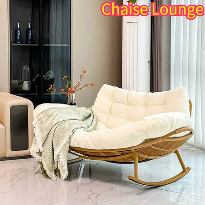 Lazy Rocking Chair Double Lounge Chair Single Sofa Chair Rattan Balcony Home Leisure and Comfortable Lunch Break Can Sleep