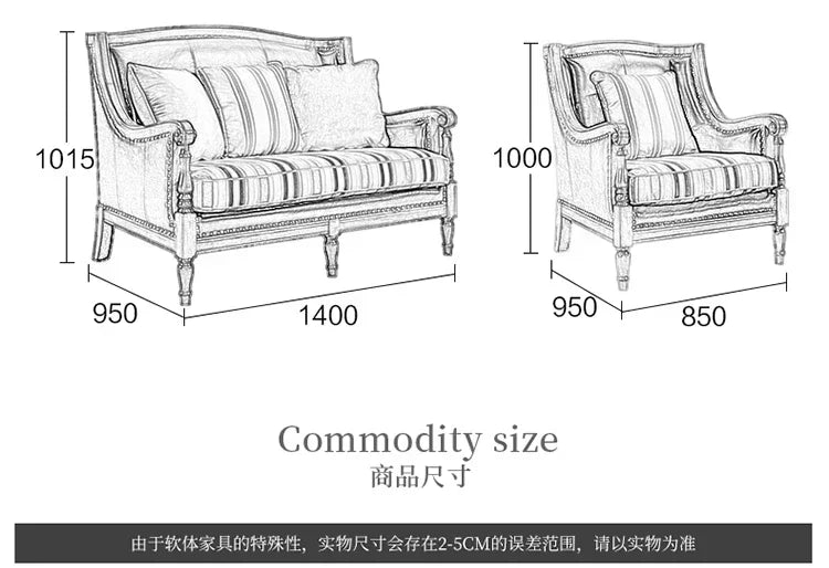 European Living Room Sofa Elegant Loveseat Wooden Modern Luxury Lounge Sofa Puffs Modular Wooden Canape Salon Furniture Home