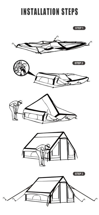Large Luxury 5 6 7 Person Waterproof Durable Inflatable Airtight Camping Tent for Outdoor Camping