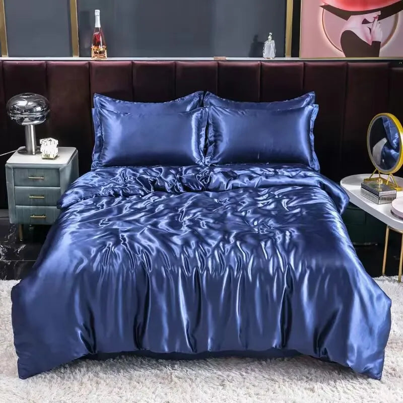 100% Mulberry Silk King Bedding Sets Duvet Cover with Pillowcase Comfortable Bed Sets Linen Sheet Silky Bed Cover Sets