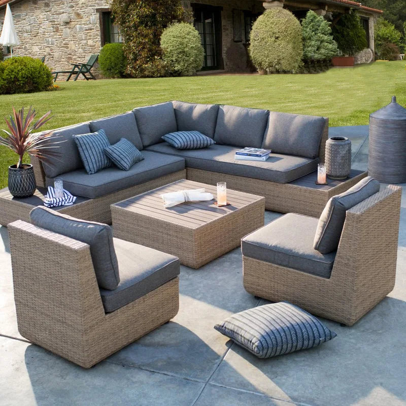 Outdoor sofa courtyard rattan garden hotel sales office sun room balcony outdoor coffee table furniture combination