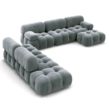 Luxury Sofa Living Room Furniture Curved Dresser Home Lounge Sofa Sets Italian Modern Fabric Velvet Sofa Set Furniture