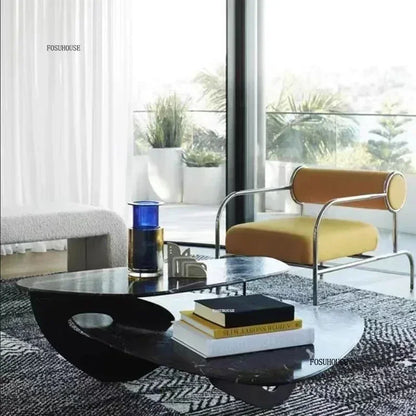 Stainless Steel Single Sofa Recliner Italian Living Room Furniture Home Leisure Back Armchair Designer Fabric Living Room Chairs