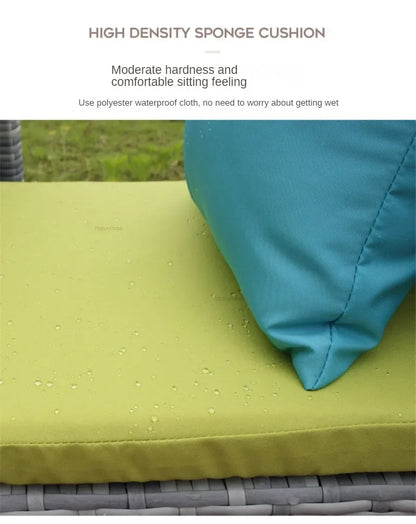 Balcony Rattan Garden Furniture Set 3-piece Patio Leisure Table and Chairs Courtyard Terrace Outdoor Round Table and Chairs T